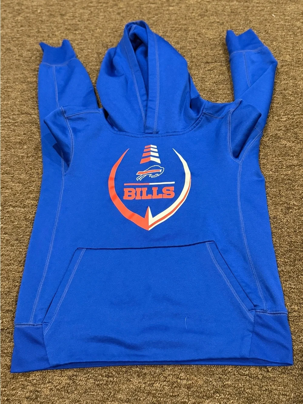 EUC! Nike Royal Blue Athletic Hoodie Bills Sz S boys pullover LS